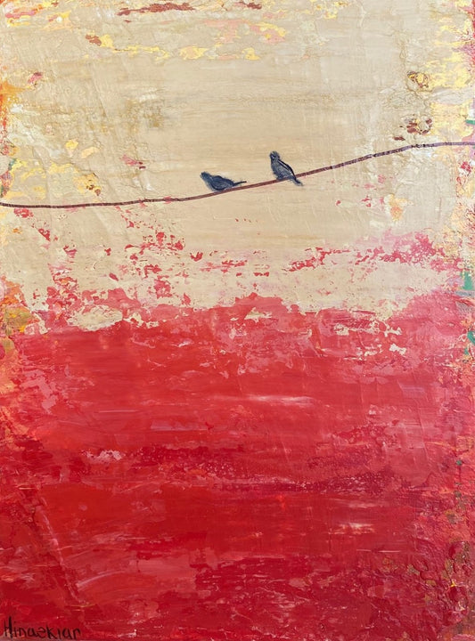 Birds on a Wire I by Peggy Hinaekian