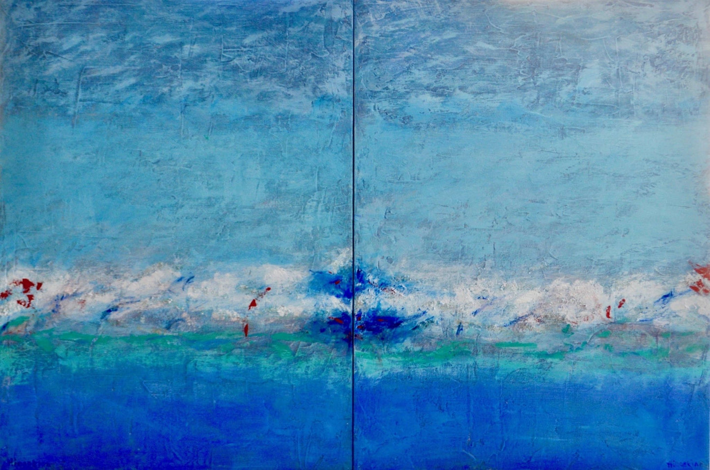 Foaming Waves I and II by Peggy Hinaekian