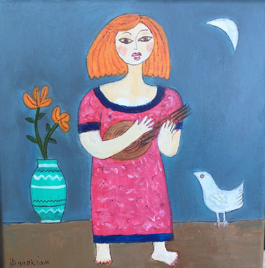 Girl with Mandolin by Peggy Hinaekian